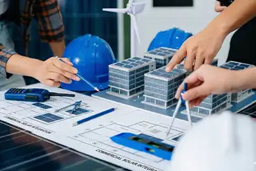 Large commercial rooftop solar panel system